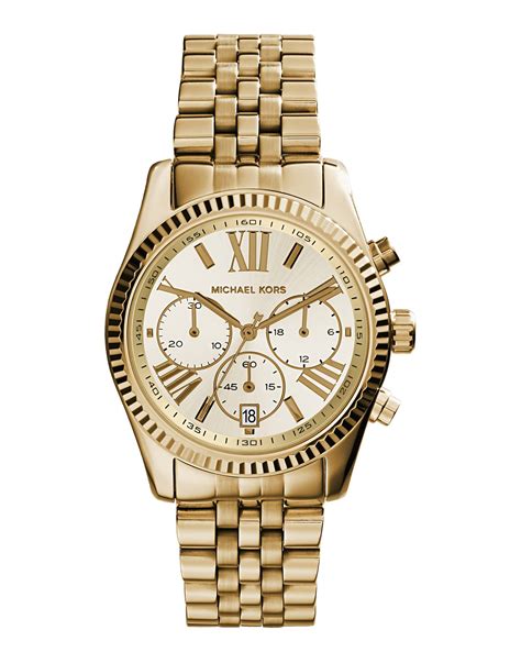 michael kors ladies lexington chronograph watch|Michael Kors lexington gold.